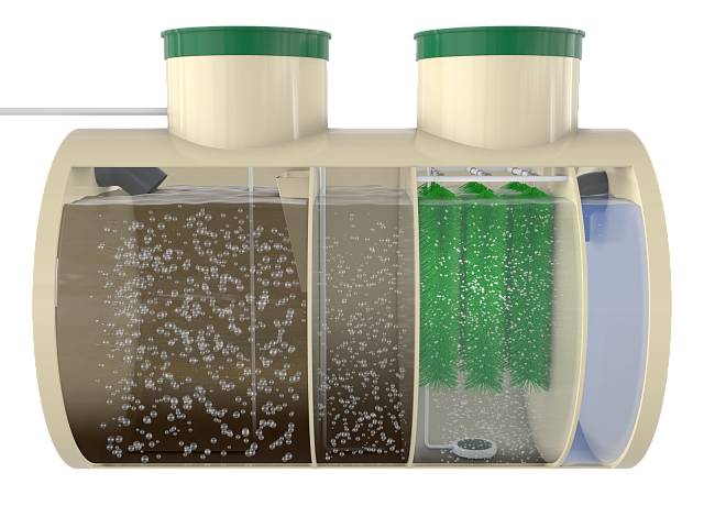 Горизонтальный септик с компрессором Вега 0.8